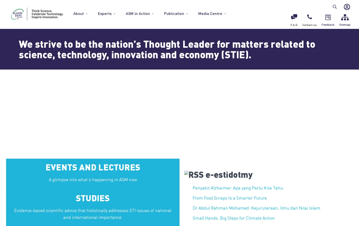 Official Portal Academy of Sciences Malaysia 页面快照